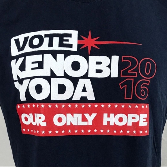 Star Wars Vote Kenobi Yoda Our Only Hope Black XL - Picture 2 of 6